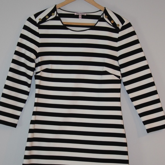 Juicy couture black/white long sleeve stripe dress - Picture 3 of 7